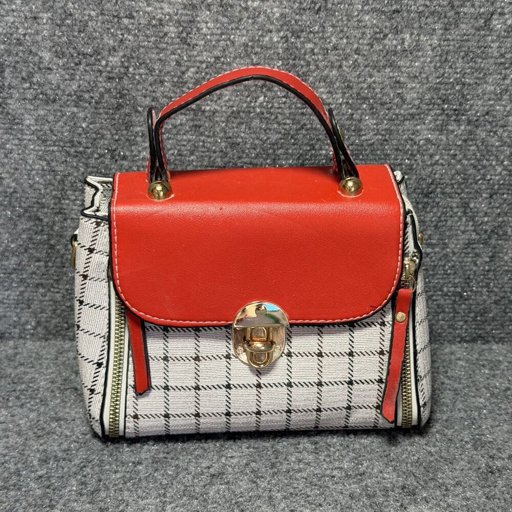 Women Trendy Flap Shoulder Bag PU Leather Bag Plaid Designer Messenger Bag